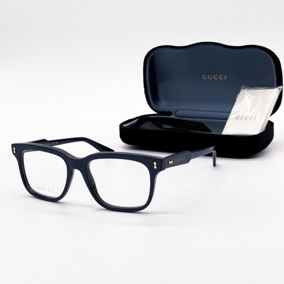 NEW GUCCI GG1265O 005 EYEGLASSES MEN BLUE EYEWEAR - Picture 1 of 9